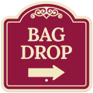 Bag Drop Right Arrow Décor Sign