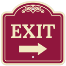 Exit With Right Arrow Décor Sign