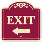Exit With Left Arrow Décor Sign