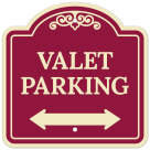 Valet Parking With Bidirectional Arrow Décor Sign