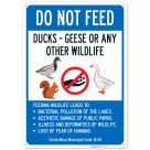 Do Not Feed Ducks Geese or Any Other Wildlife Sign, (SI-7337)