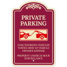 Private Parking Unauthorized Vehicles Will Be Towed At Owners Expense Décor Sign