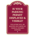 Is Your Parking Permit Displayed And Visible Décor Sign