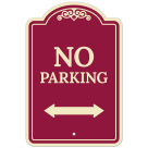 No Parking With Bidirectional Arrow Décor Sign, (SI-73407)