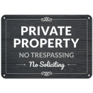 Private Property, No Trespassing, No Soliciting Sign