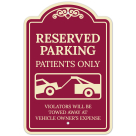 Reserved Parking Patients Only Violators Will Be Towed Away At Owner Expense Décor Sign