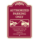Authorized Parking Violators Will Be Towed Away At Owner Expense Décor Sign, (SI-73487)