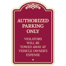 Authorized Parking Only Violators Will Be Towed Away At Owner Expense Décor Sign