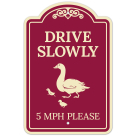 Drive Slowly 5 Mph Please With Duck And Ducklings Walking Graphic Décor Sign