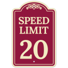 Speed Limit 20 Mph Décor Sign