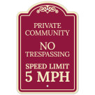Private Community No Trespassing Speed Limit 5 Décor Sign