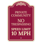 Private Community No Trespassing Speed Limit 10 Décor Sign