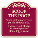 Scoop The Poop Please Pick Up After Your Pets In The Pet Area Décor Sign