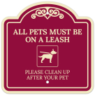 All Pets Must Be On A Leash Please Clean Up After Your Pet Décor Sign
