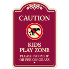 Caution Kids Play Zone Please No Poo Or Pee On Grass Décor Sign