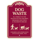 Dog Waste Is a Threat To Health Of Children Leash and Clean Up After Your Pet Décor Sign