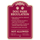 Dog Waste Must Be Collected Immediately Owner Must Be In Park No Children Décor Sign