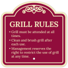 Grill Rules Grill Must Be Attended At All Times Décor Sign