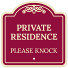 Private Residence Please Knock Décor Sign