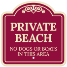 Private Beach No Dogs Or Boats In This Area Décor Sign