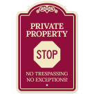 Stop No Trespassing No Exceptions Décor Sign