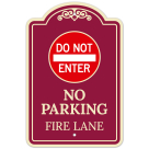 Do Not Enter No Parking Fire Lane With Graphic Décor Sign