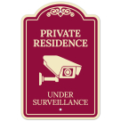 Private Residence Under Surveillance Décor Sign