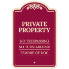 No Trespassing No Turn Round Beware Of Dog Décor Sign