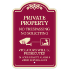 No Trespassing Or Soliciting Violator Will Be Prosecuted 24 Hour Remote Alarm Décor Sign