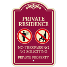 Private Residence No Soliciting or Loitering Décor Sign