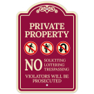 No Trespassing Soliciting Violators Will Be Prosecuted Décor Sign