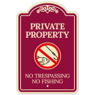 No Trespassing No Fishing Décor Sign