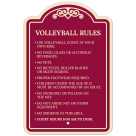 Volleyball Rules Use Court At Own Risk No Food No Pets No Bicycles Décor Sign