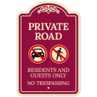 Private Road Residents and Guests Only No Trespassing Décor Sign