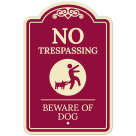 No Trespassing Beware Of Dog Décor Sign