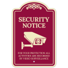 Security Notice For Your Protection All Activities Are Recorded By Video Décor Sign