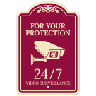 For Your Protection 24/7 Video Surveillance Décor Sign