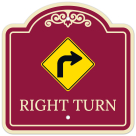 Right Turn Allowed Décor Sign