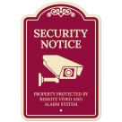 Security Notice Property Protected By Remote Video And Alarm Systems Décor Sign