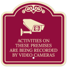 Activities On These Premises Are Being Recorded By Video Cameras Décor Sign