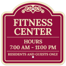 Fitness Center Hours 7:00 Am To 11:00 Pm Residents And Guest Only Décor Sign