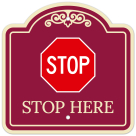 Stop Here With Symbol Décor Sign
