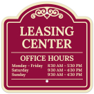 Leasing Center Office Hours Décor Sign