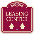 Leasing Center With Upward Arrows Décor Sign