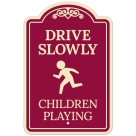 Drive Slowly Children Playing Décor Sign, (SI-73768)