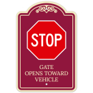 Stop Gates Opens Toward Vehicle Décor Sign