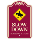 Slow Down Horse On The Road Décor Sign