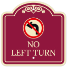 No Left Turn With Symbol Décor Sign
