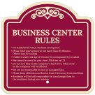 Business Center Rules Décor Sign