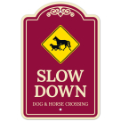 Slow Down Dog And Horse Crossing Décor Sign